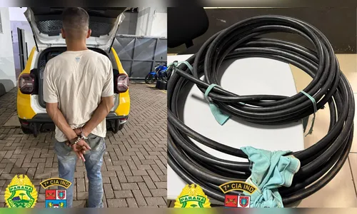 Homem detido após furto de fios de internet em Arapongas