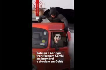Cosplayers transformam Kombi em batmóvel e fazem sucesso em Goiás