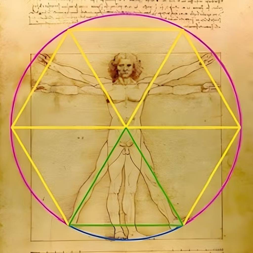 Triângulo oculto no Homem Vitruviano de Da Vinci