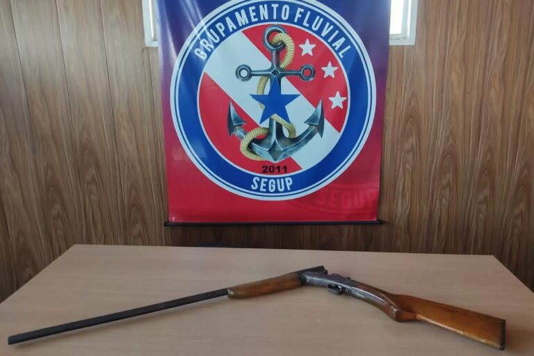 Arma de fogo apreendida em embarcação em Óbidos
