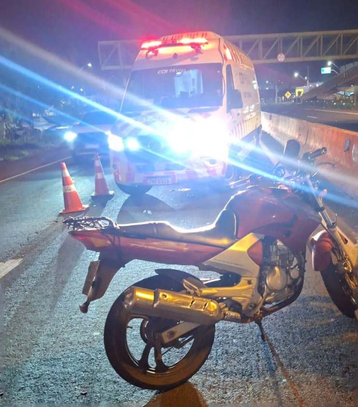 Motociclista de 19 anos se feriu em colisão na PR-445