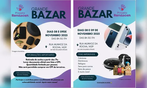 Bazar do Projeto Renascer arrecada fundos em Apucarana
