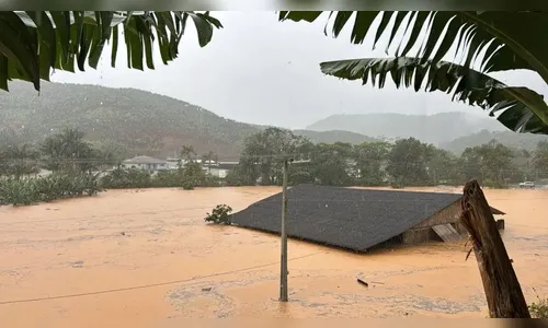 Inundações em Santa Catarina: ruas se transformam em rios