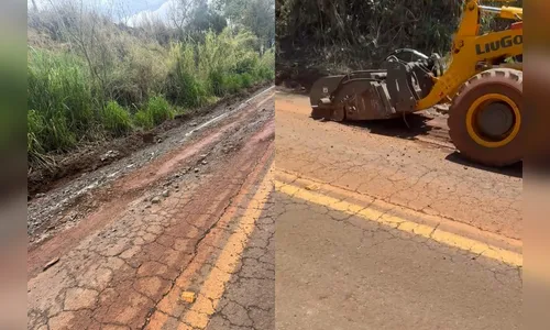 Cambira realiza limpeza emergencial na rodovia após chuvas