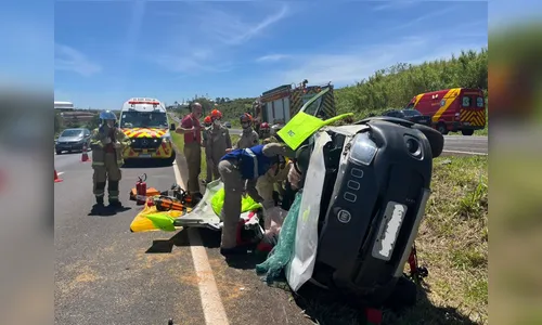 Acidente entre Apucarana e Cambira deixa mulher presa às ferragens