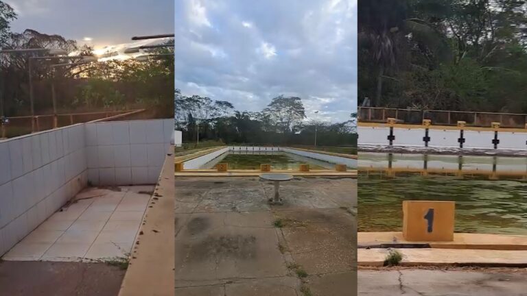Vídeo revela abandono de piscina da UFPI com lodo acumulado