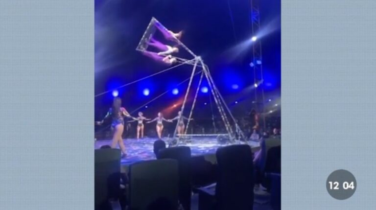 Acidente no circo: artista cai de 3 metros em apresentação