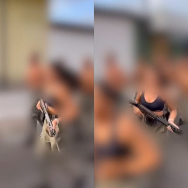 PM investiga uso de farda e fuzil por mulher não pertencente à corporação