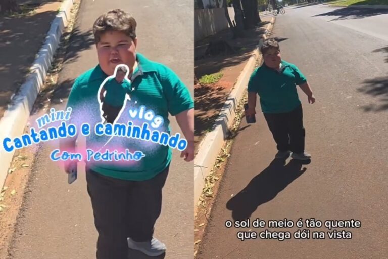Menino viraliza com música enquanto reclama do calor
