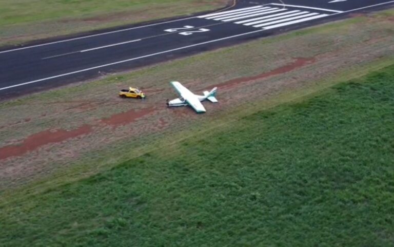 Avião perde controle durante pouso em Rio Verde, Goiás
