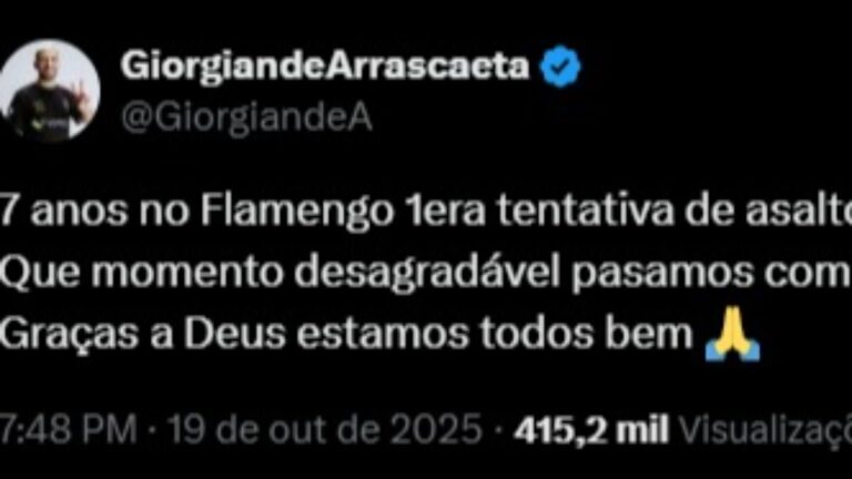 Arrascaeta relata tentativa de assalto após jogo do Flamengo