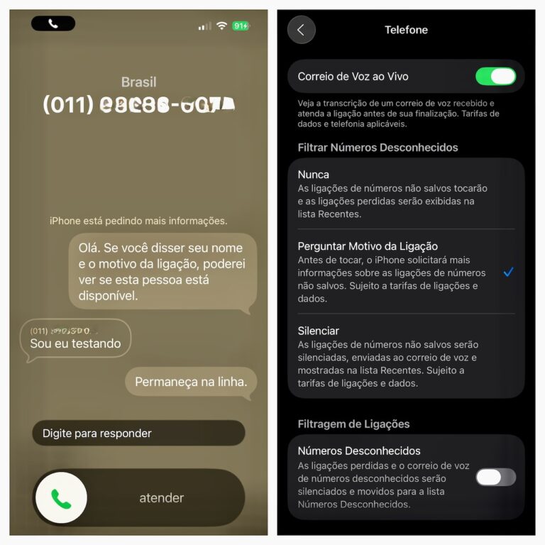 Atenda ligações sem falar: conheça o recurso do iPhone e Galaxy