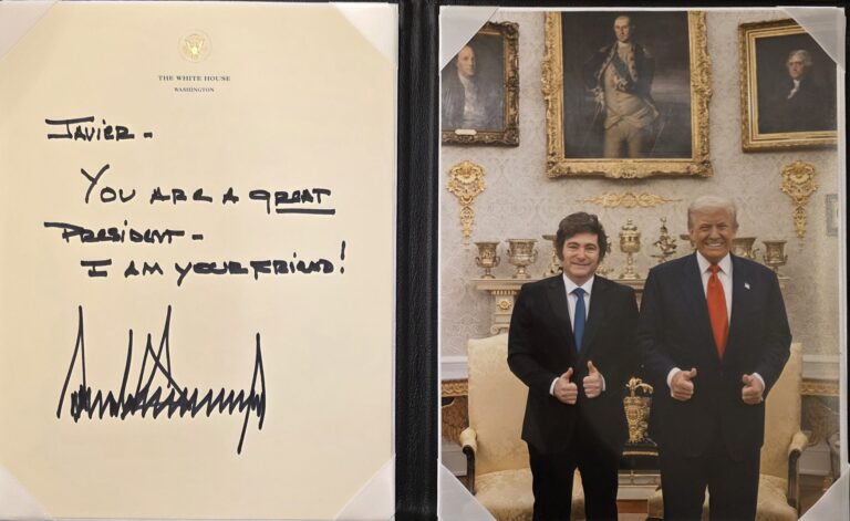 Trump elogia Milei e o considera um grande presidente