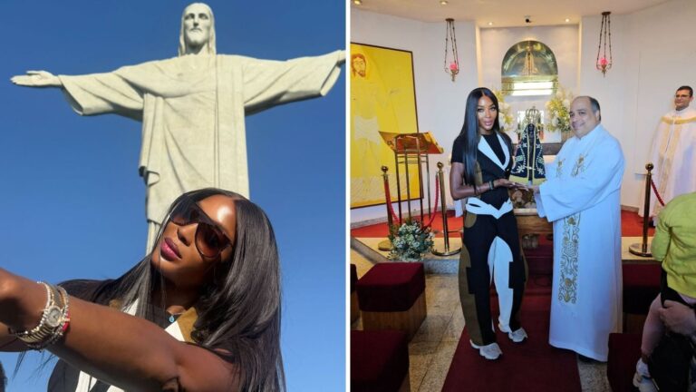 Naomi Campbell exibe fotos de viagem ao Brasil e declara: "País que amo"