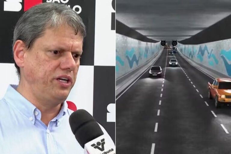 Túnel Santos-Guarujá deve ficar pronto com um ano de antecedência, diz Tarcísio