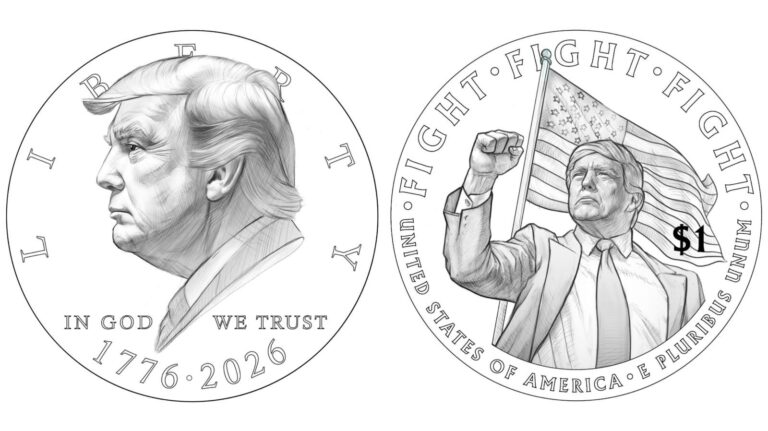 EUA apresentam rascunho de moeda de US$ 1 com imagem de Trump