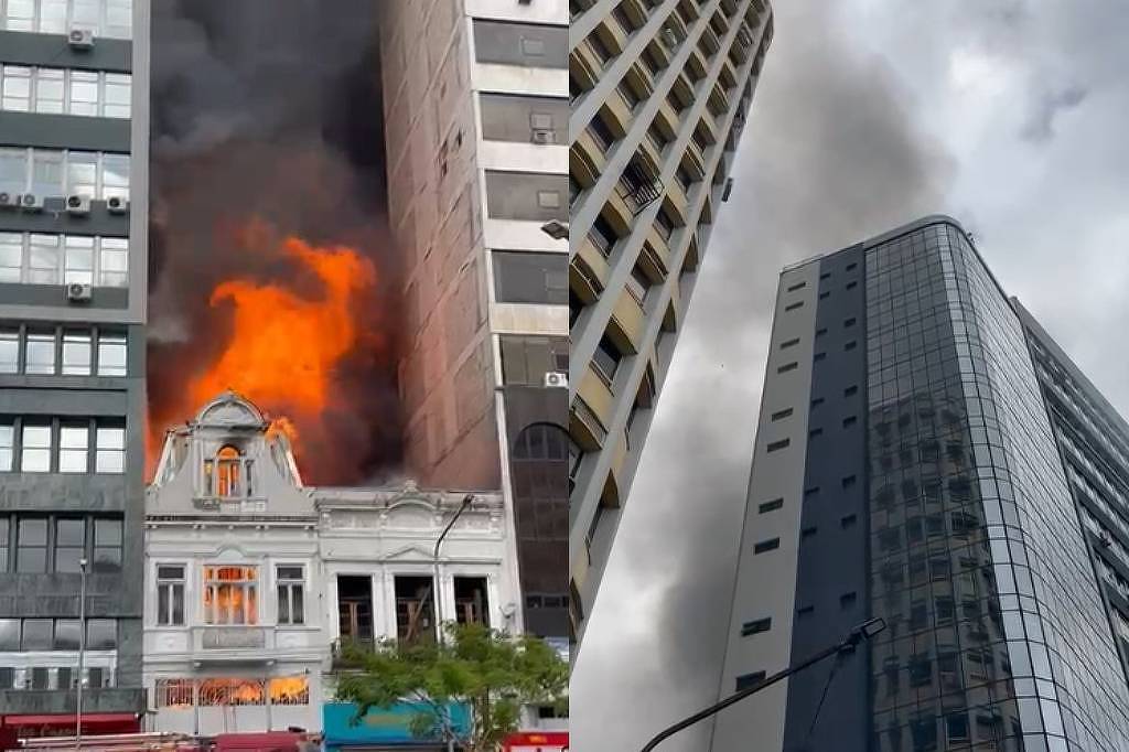 Incêndio em loja de artigos natalinos atinge prédio centenário
