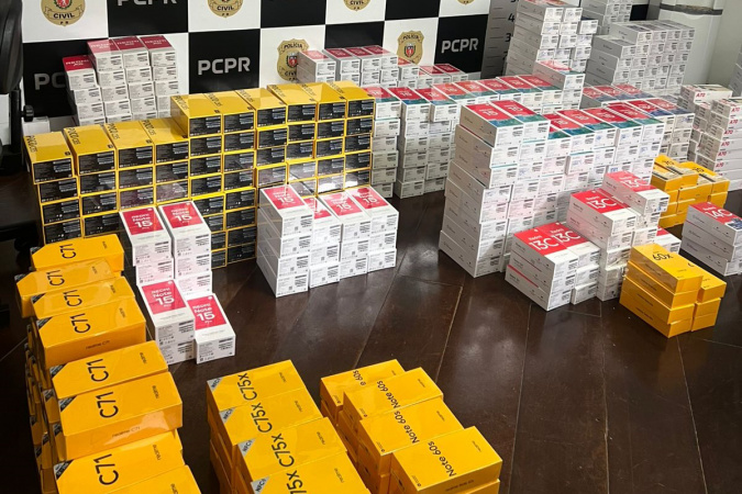 PCPR apreende celulares sem procedência avaliados em 3 milhões em Curitiba