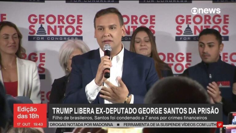 George Santos é libertado após perdão de Trump