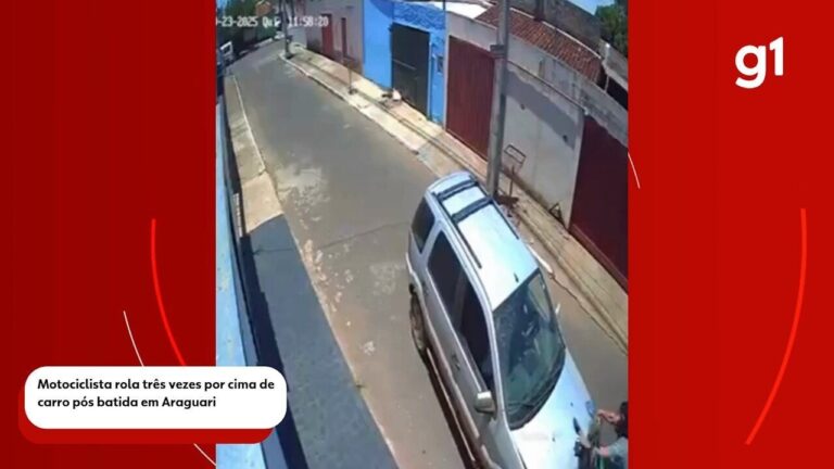 Motociclista rola três vezes por cima de carro após batida em Araguari