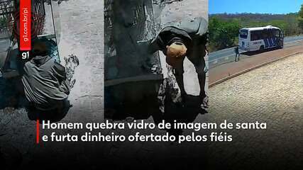 Homem furta dinheiro de fiéis ao quebrar vidro de imagem de santa