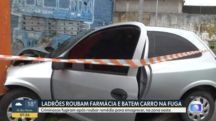 Ladrões roubam canetas emagrecedoras e batem carro durante fuga