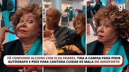 Fã confunde Alcione com Elza Soares em aeroporto