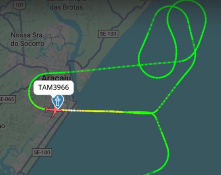 Aeronave arremete e dá voltas durante pouso em Aracaju