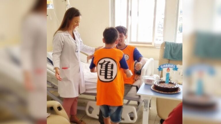 Filho comemora aniversário de 11 anos ao reencontrar pai internado em Catanduva