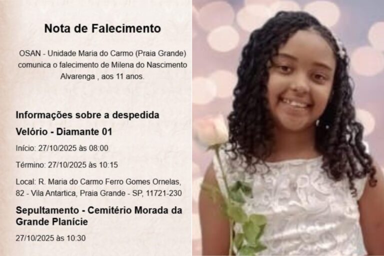 Menina de 11 anos morre com meningite tipo C em Praia Grande