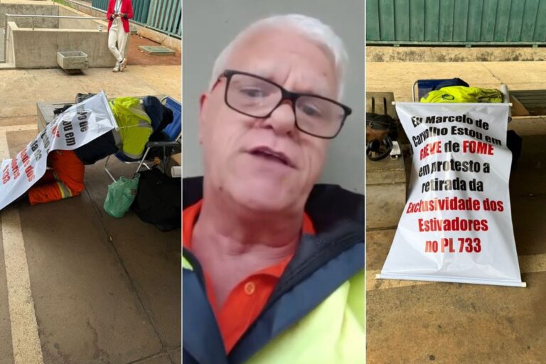 Estivador do Porto de Santos faz greve de fome em Brasília