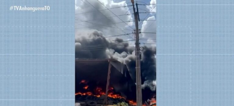 Incêndio em depósito de pneus deixa brigadista ferido