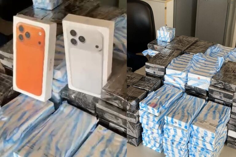 Casal é flagrado com 114 iPhones 17 Pro Max em carro na BR-163