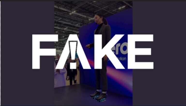 Vídeo que mostra mulher com sapatos voadores é falso