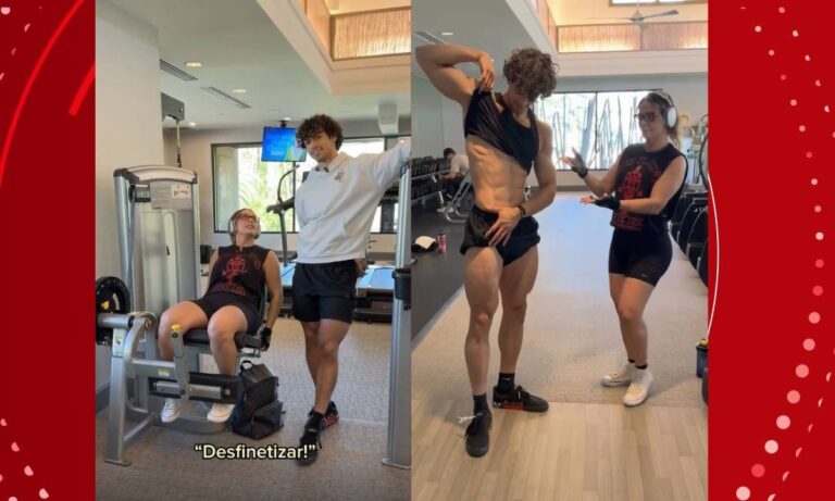 Carla Perez se junta ao filho em treino de preparação para competição