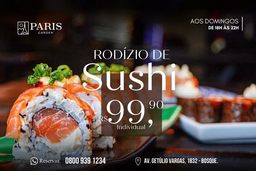 Domingo Tem Sabor Oriental: Rodízio de Sushi do Paris Garden Atrai Paladares em Rio Branco