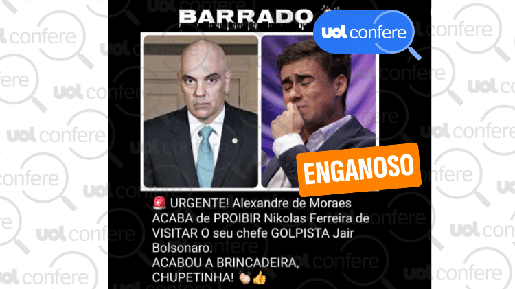 Visita de Nikolas Ferreira a Bolsonaro ainda sem resposta de Moraes
