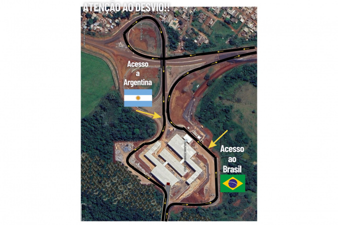 Acesso à ponte Brasil-Argentina em Foz do Iguaçu sofre desvios a partir desta sexta