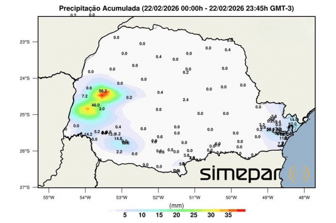 Paraná registra chuvas intensas e previsão aponta novas pancadas isoladas