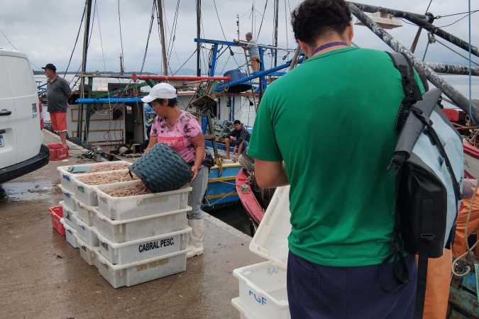 Pescadores da baía de Guaratuba mantêm atividade intensa durante obras da ponte